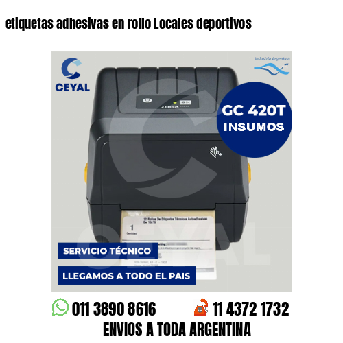 etiquetas adhesivas en rollo Locales deportivos