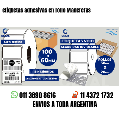 etiquetas adhesivas en rollo Madereras