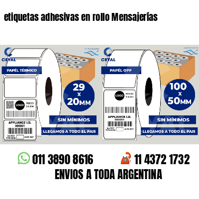 etiquetas adhesivas en rollo Mensajerías