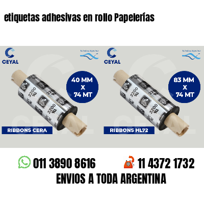 etiquetas adhesivas en rollo Papelerías