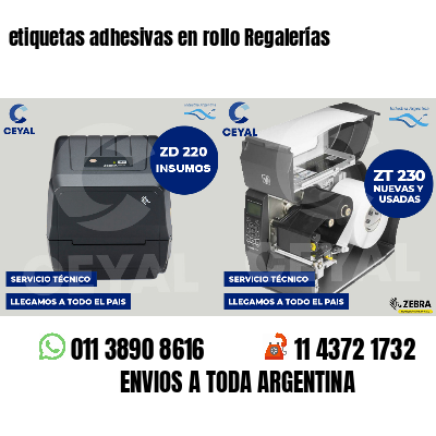 etiquetas adhesivas en rollo Regalerías