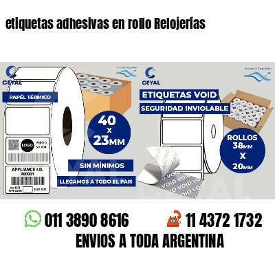 etiquetas adhesivas en rollo Relojerías