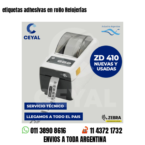 etiquetas adhesivas en rollo Relojerías