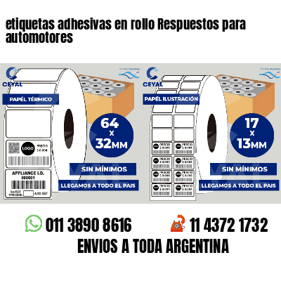 etiquetas adhesivas en rollo Respuestos para automotores