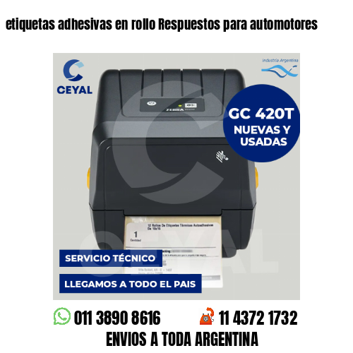 etiquetas adhesivas en rollo Respuestos para automotores