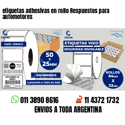 etiquetas adhesivas en rollo Respuestos para automotores