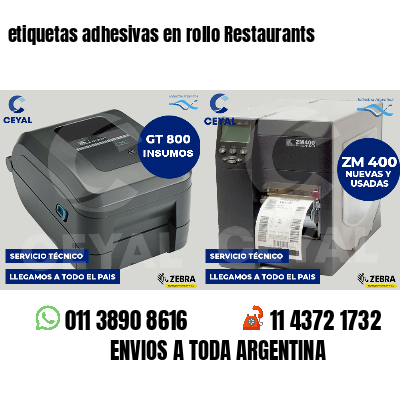 etiquetas adhesivas en rollo Restaurants