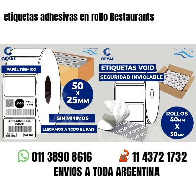 etiquetas adhesivas en rollo Restaurants