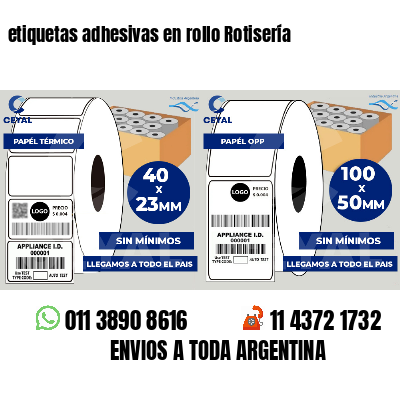 etiquetas adhesivas en rollo Rotisería