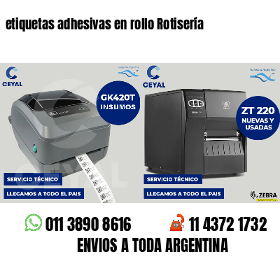 etiquetas adhesivas en rollo Rotisería
