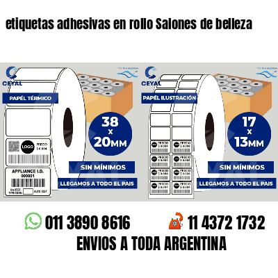 etiquetas adhesivas en rollo Salones de belleza