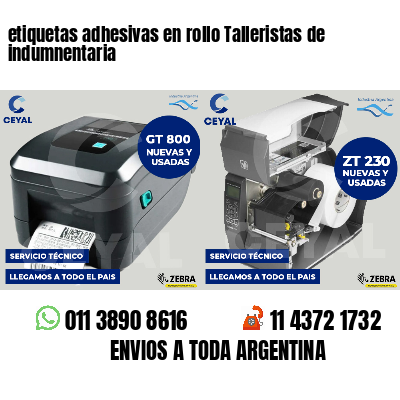 etiquetas adhesivas en rollo Talleristas de indumnentaria