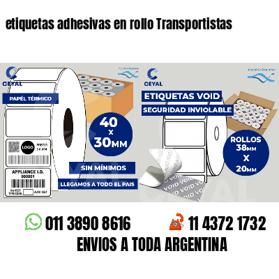 etiquetas adhesivas en rollo Transportistas