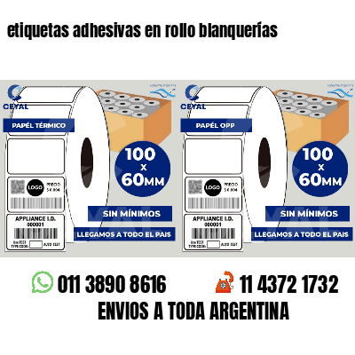 etiquetas adhesivas en rollo blanquerías