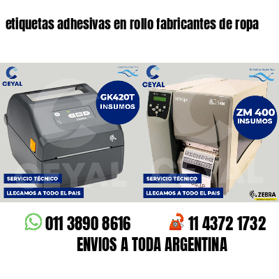 etiquetas adhesivas en rollo fabricantes de ropa