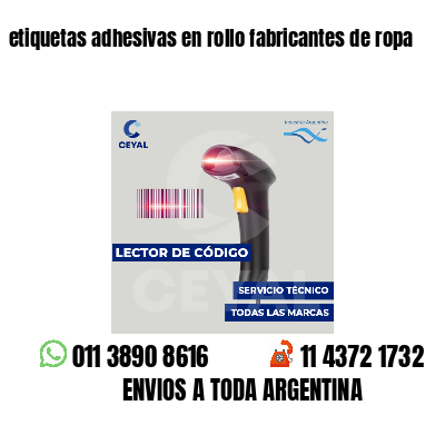 etiquetas adhesivas en rollo fabricantes de ropa