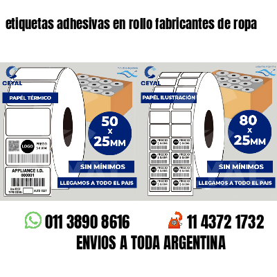 etiquetas adhesivas en rollo fabricantes de ropa