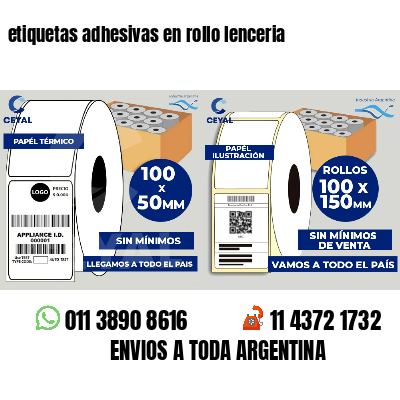 etiquetas adhesivas en rollo lenceria