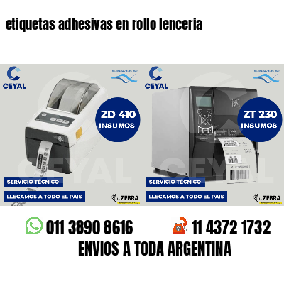 etiquetas adhesivas en rollo lenceria