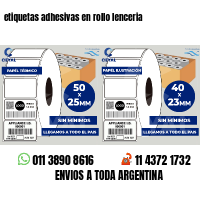 etiquetas adhesivas en rollo lenceria