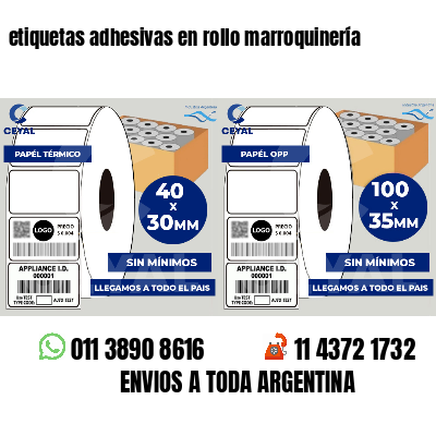 etiquetas adhesivas en rollo marroquinería