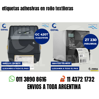 etiquetas adhesivas en rollo textileras