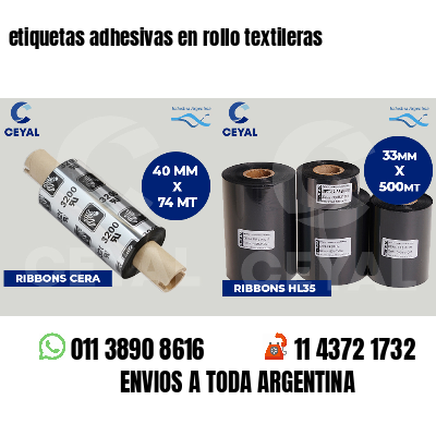 etiquetas adhesivas en rollo textileras