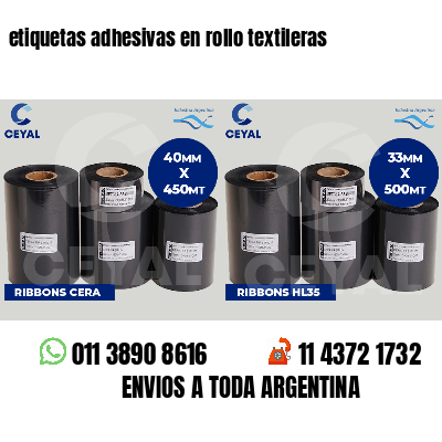 etiquetas adhesivas en rollo textileras