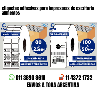 etiquetas adhesivas para impresoras de escritorio alimentos