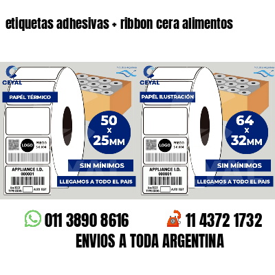 etiquetas adhesivas   ribbon cera alimentos