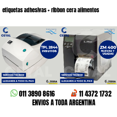 etiquetas adhesivas   ribbon cera alimentos