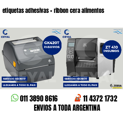 etiquetas adhesivas   ribbon cera alimentos