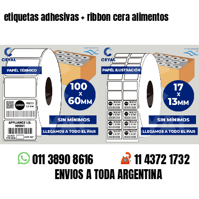 etiquetas adhesivas   ribbon cera alimentos
