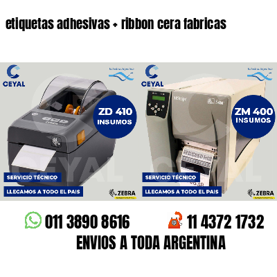 etiquetas adhesivas   ribbon cera fabricas