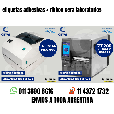 etiquetas adhesivas   ribbon cera laboratorios