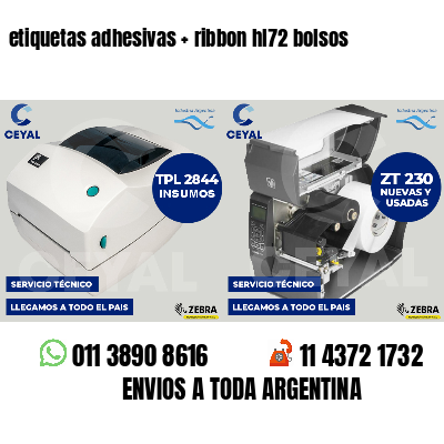 etiquetas adhesivas   ribbon hl72 bolsos