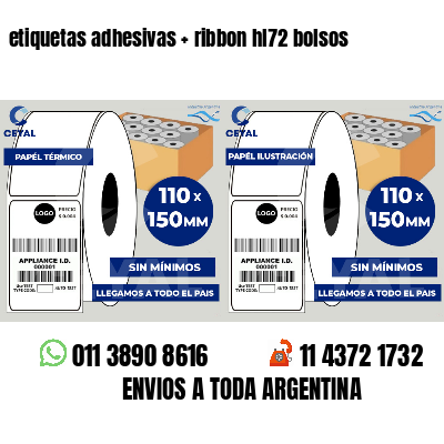 etiquetas adhesivas   ribbon hl72 bolsos