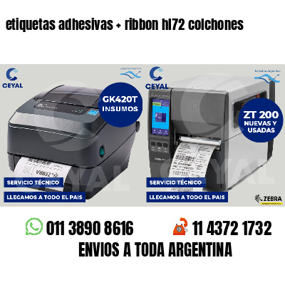 etiquetas adhesivas   ribbon hl72 colchones