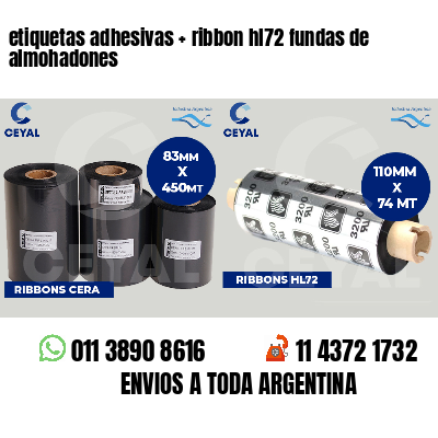 etiquetas adhesivas   ribbon hl72 fundas de almohadones