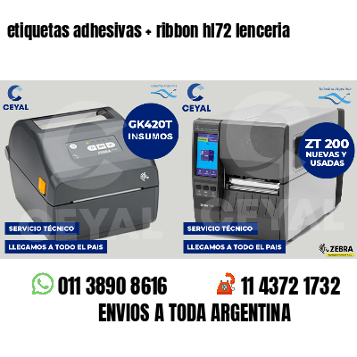 etiquetas adhesivas   ribbon hl72 lenceria