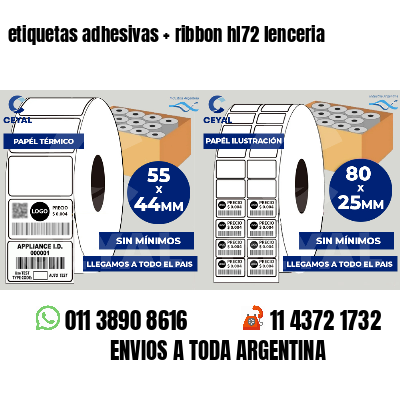 etiquetas adhesivas   ribbon hl72 lenceria