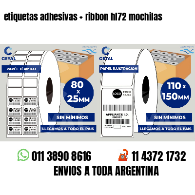 etiquetas adhesivas   ribbon hl72 mochilas