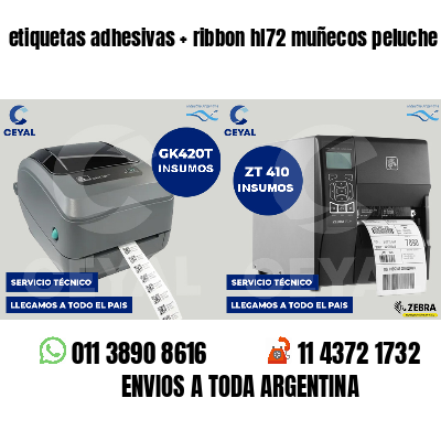 etiquetas adhesivas   ribbon hl72 muñecos peluche