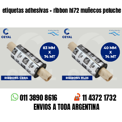 etiquetas adhesivas   ribbon hl72 muñecos peluche