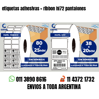 etiquetas adhesivas   ribbon hl72 pantalones