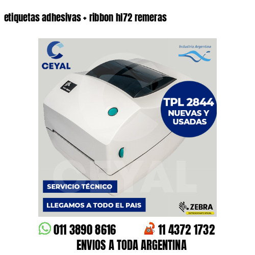 etiquetas adhesivas   ribbon hl72 remeras