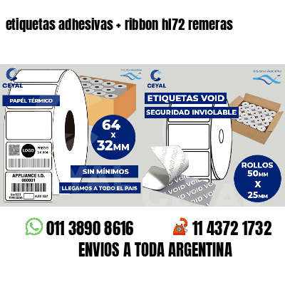 etiquetas adhesivas   ribbon hl72 remeras