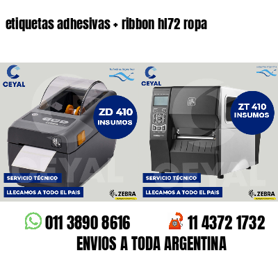 etiquetas adhesivas   ribbon hl72 ropa