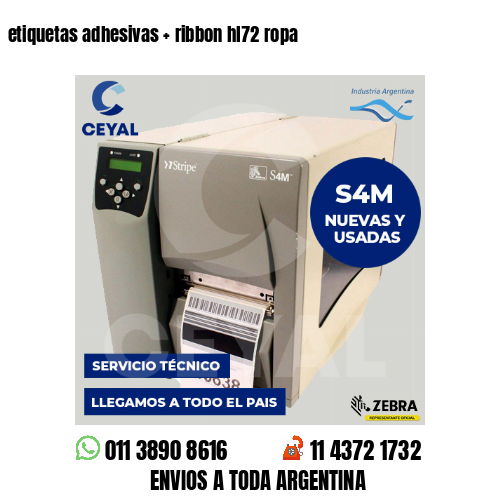 etiquetas adhesivas   ribbon hl72 ropa