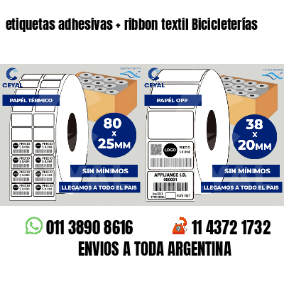 etiquetas adhesivas   ribbon textil Bicicleterías